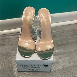 Fashion Nova Clear Heels - Nude